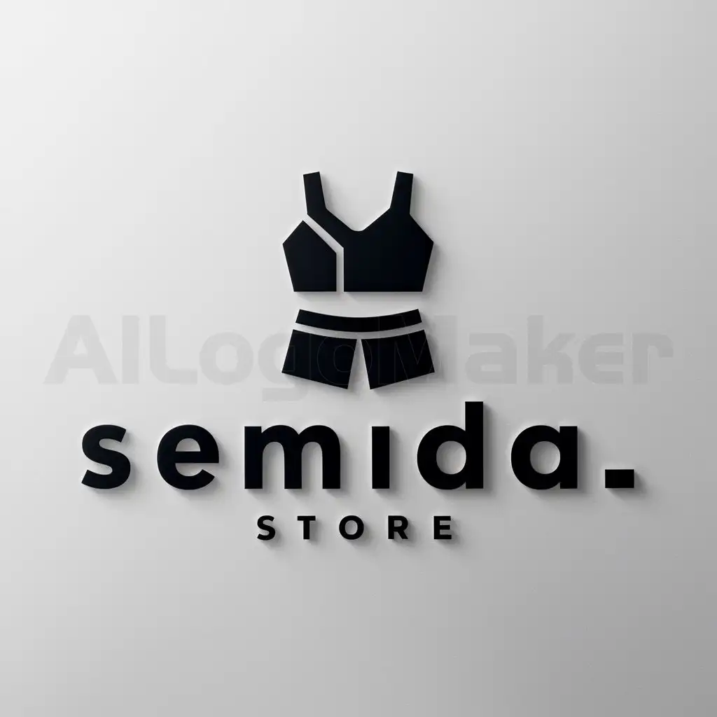 LOGO-Design-For-Semida-Store-Elegant-Text-with-Clothing-Symbol-for-Sports-Fitness-Industry