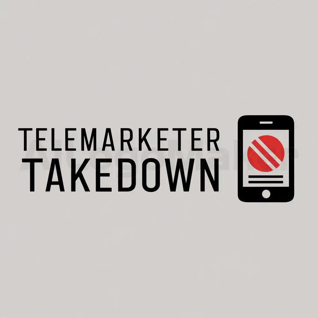 a logo design,with the text "Telemarketer Takedown", main symbol:cell phone,Moderate,clear background