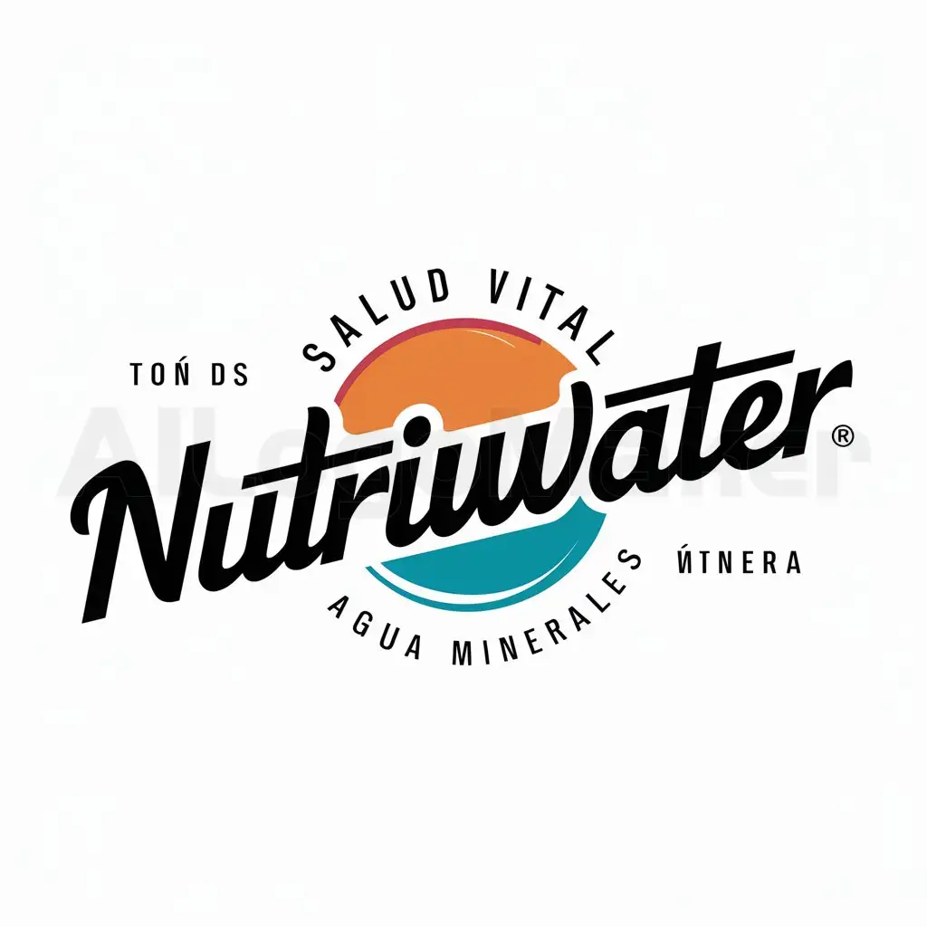 a logo design,with the text "NutriWater", main symbol:SALUD VITAL,Moderate,be used in AGUA MINERALES industry,clear background