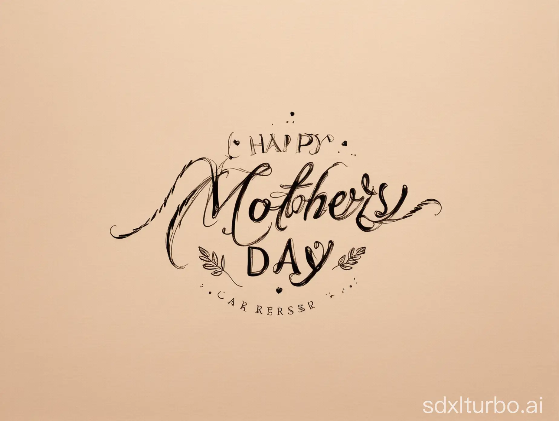 A minimalist logo design featuring the words "Happy Mother's Day" in an elegant, cursive typeface.