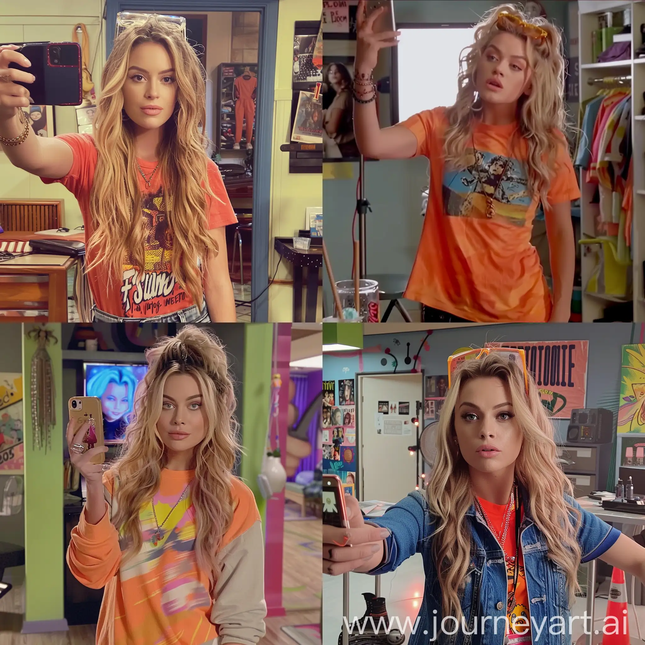 Lindsay-Lohan-Taking-a-Selfie-on-a-Nickelodeon-Set