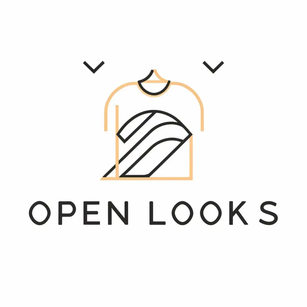 a logo design,with the text "OPEN looks", main symbol:Clothing, footwear,Minimalistic,be used in Retail industry,clear background