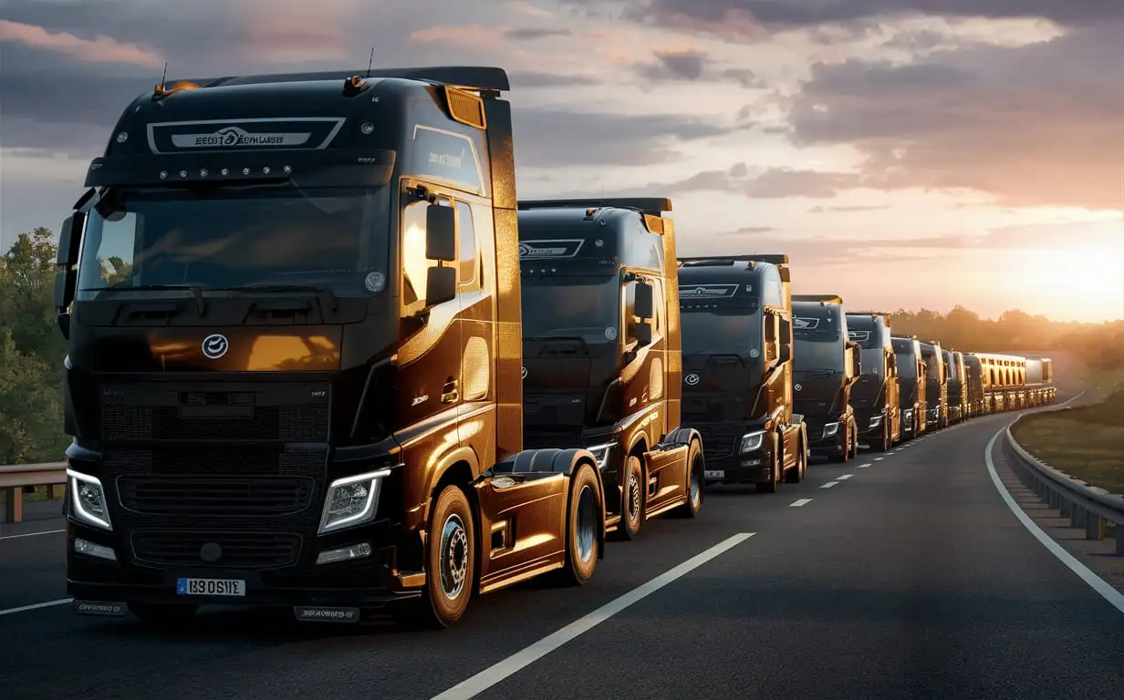 Fleet-of-Black-Cars-with-Euro-Truck-Simulator-2-Inscription