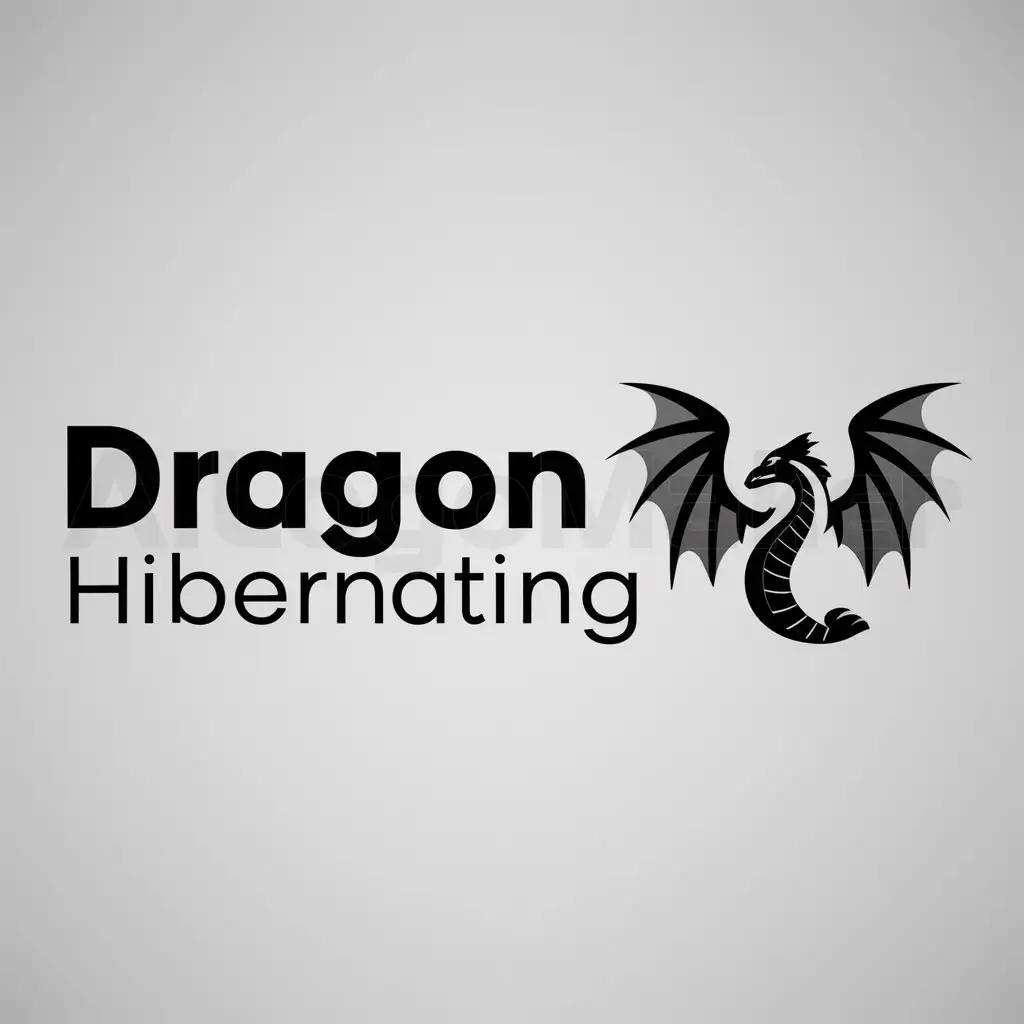 a logo design,with the text "Dragon Hibernating", main symbol:Lóng,Moderate,clear background