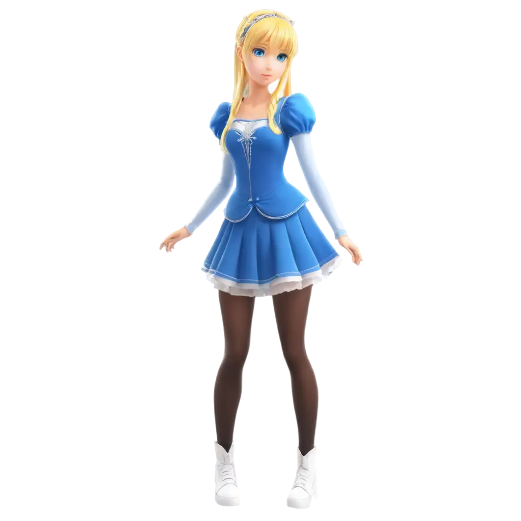 anime teen princess full body blond hair blue eyes