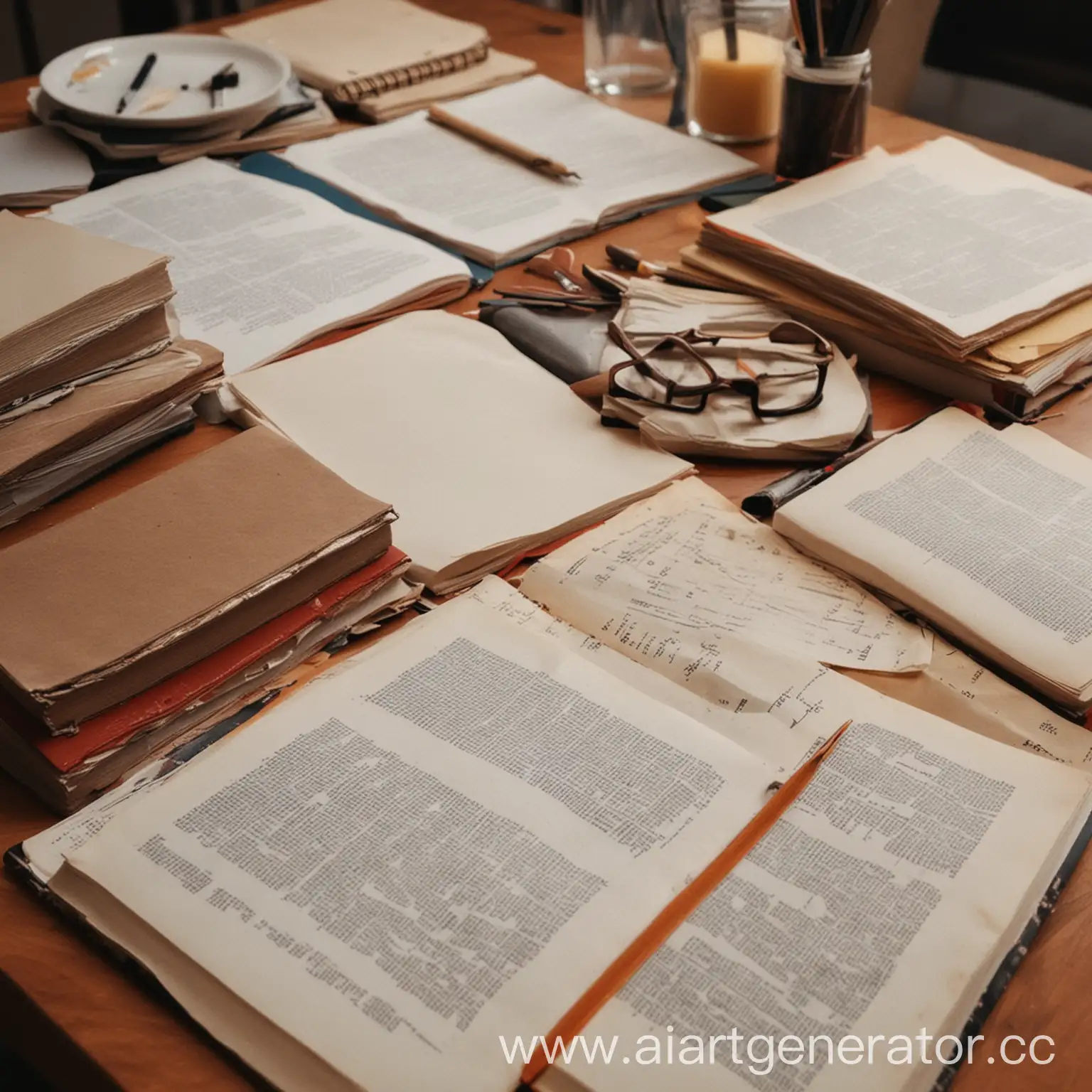 Modern-Student-Studying-with-Books-and-Papers-on-Table