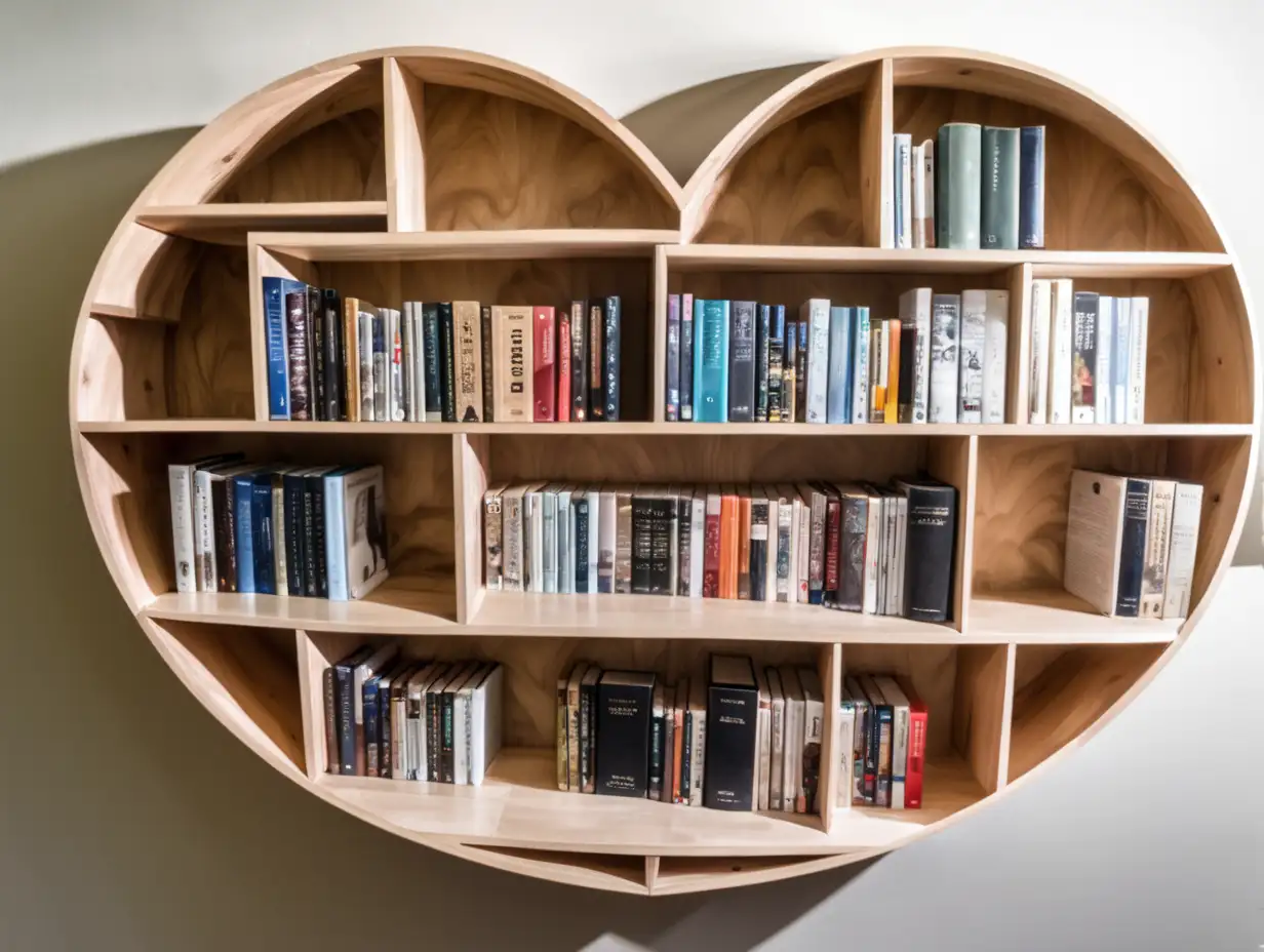 A heart shaped bookshelf 