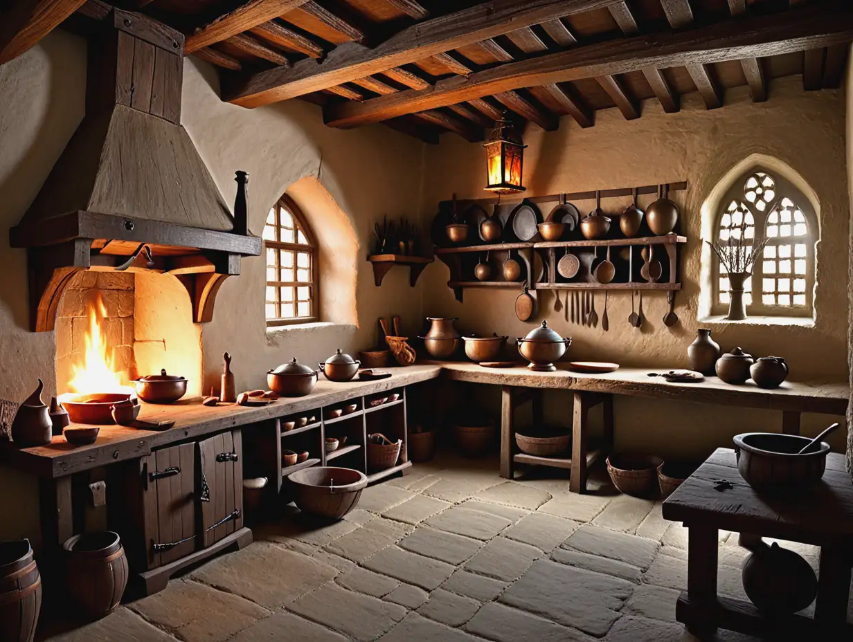 Medieval-Kitchen-Scene-with-Cooks-and-Ingredients