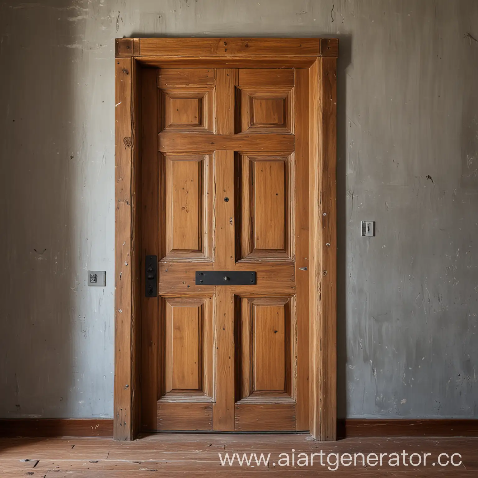 Rustic-Wooden-Door-in-Middle-of-Room