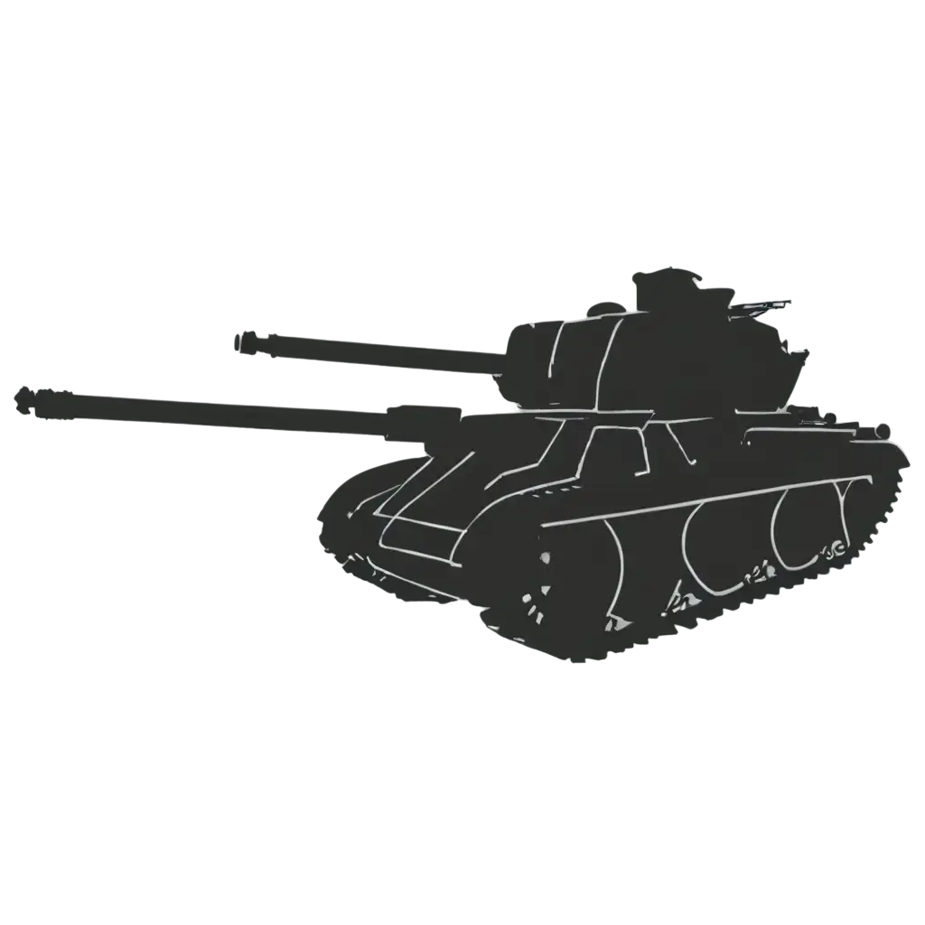 Tank-T34-1944-Silhouette-PNG-Image-Detailed-Artistic-Rendering-for-Military-History-Enthusiasts