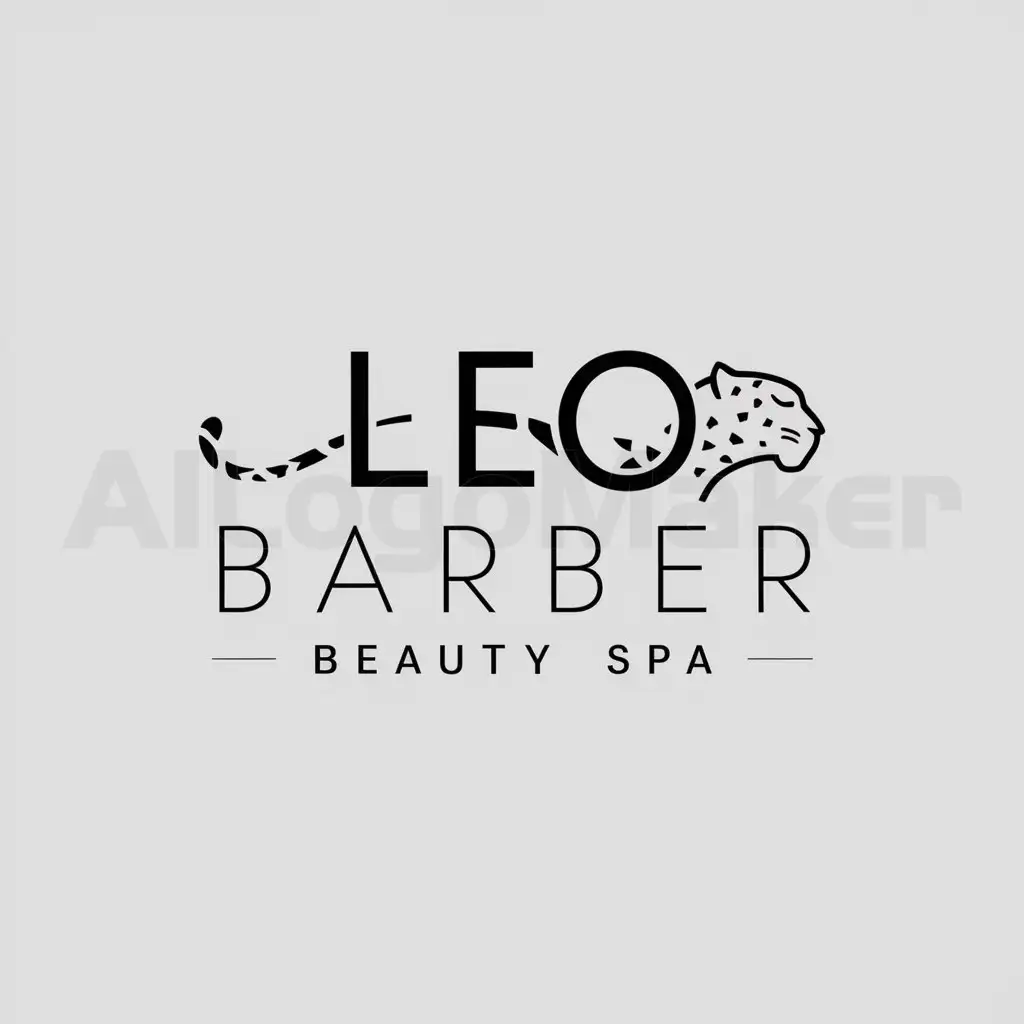 a logo design,with the text "leo barber", main symbol:a leopard,Minimalistic,be used in Beauty Spa industry,clear background
