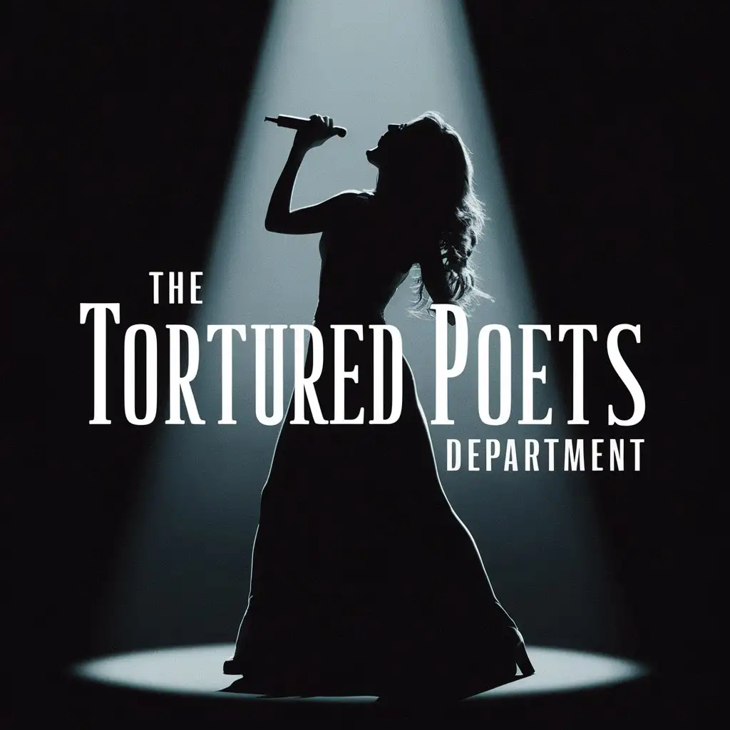 Taylor Swift Singing Silhouette The Tortured Poets Department