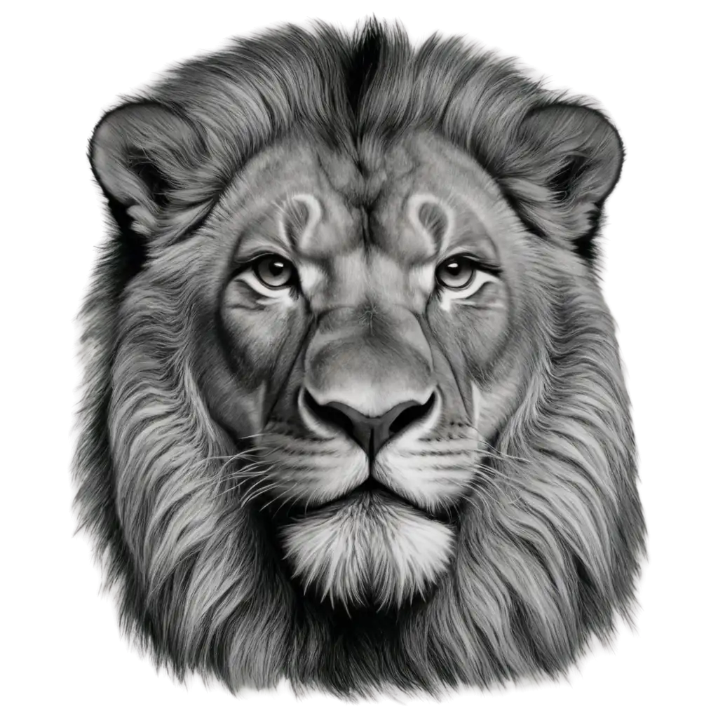 Realistic-Charcoal-Drawing-of-Lion-Face-in-PNG-Format
