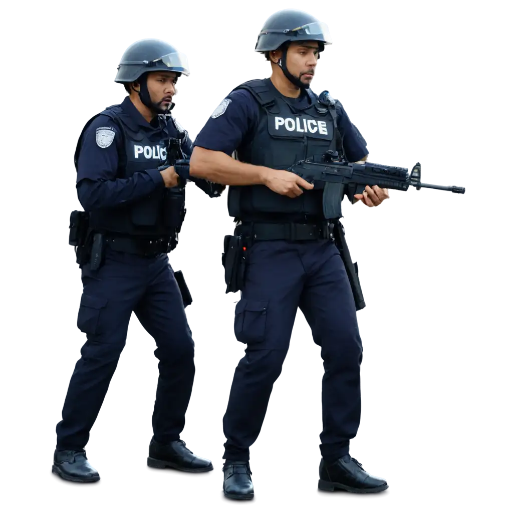 HighQuality-PNG-Image-Dynamic-Police-Action-War-Scene