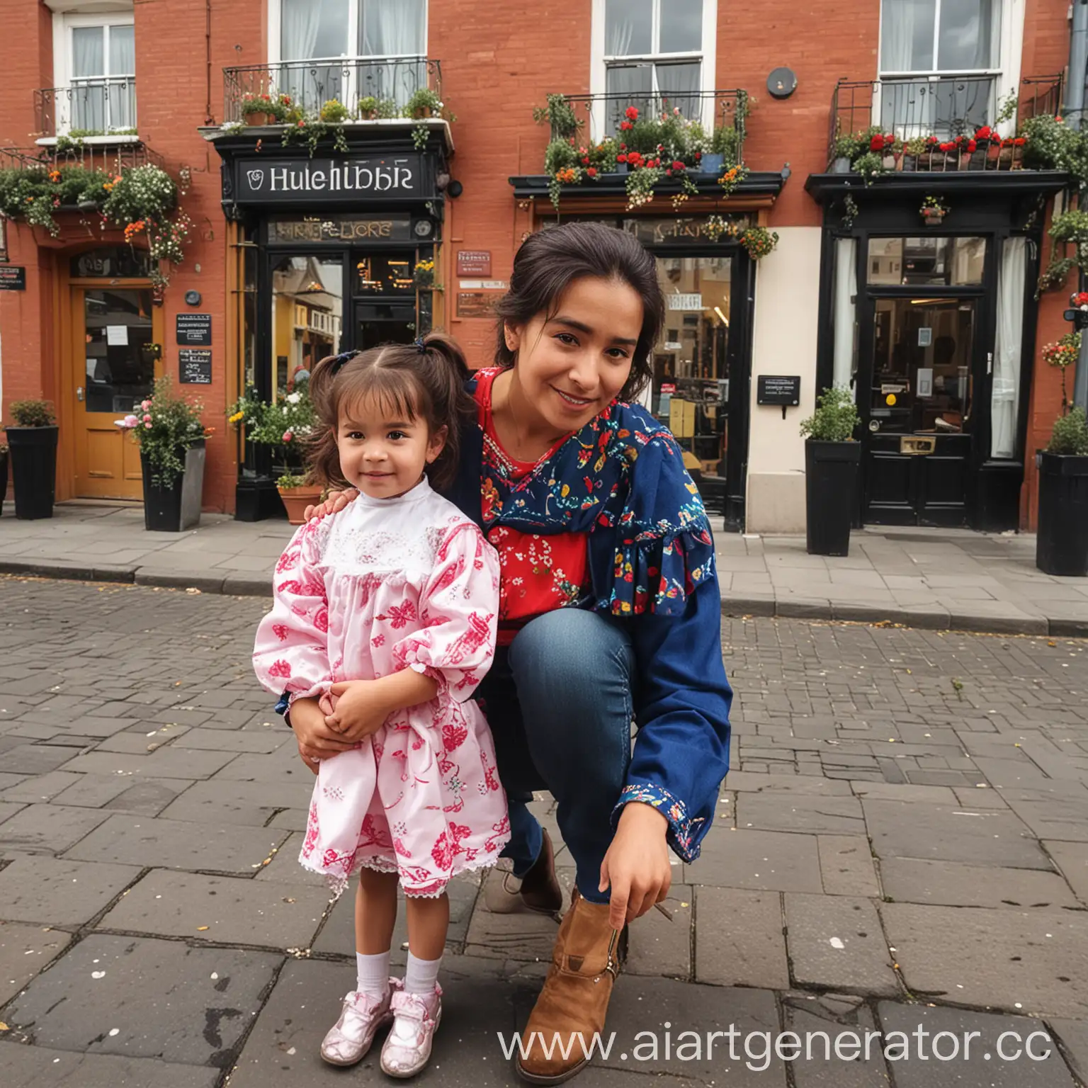 Mexican-Mother-and-Daughter-Enjoying-Dublin-Streets