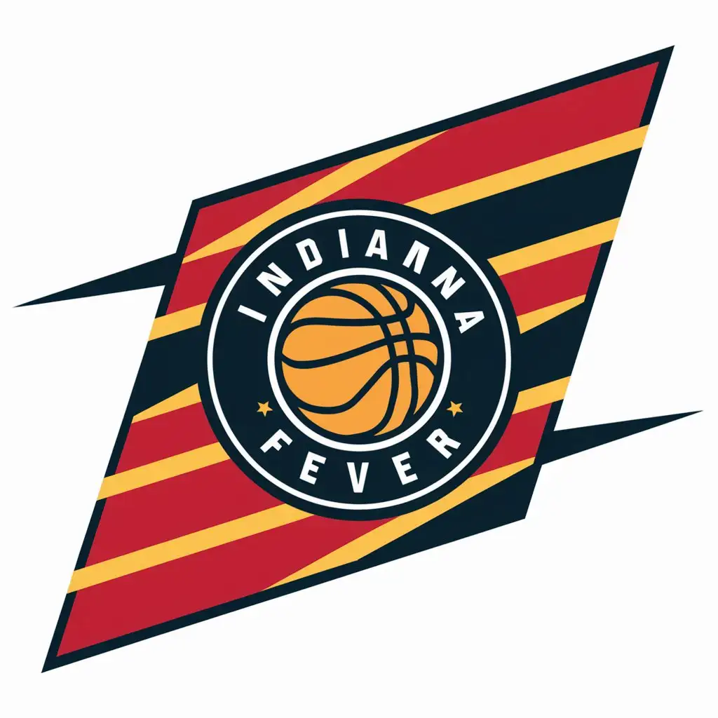 Indiana Fever Basketball Insignia with Angled Stripes