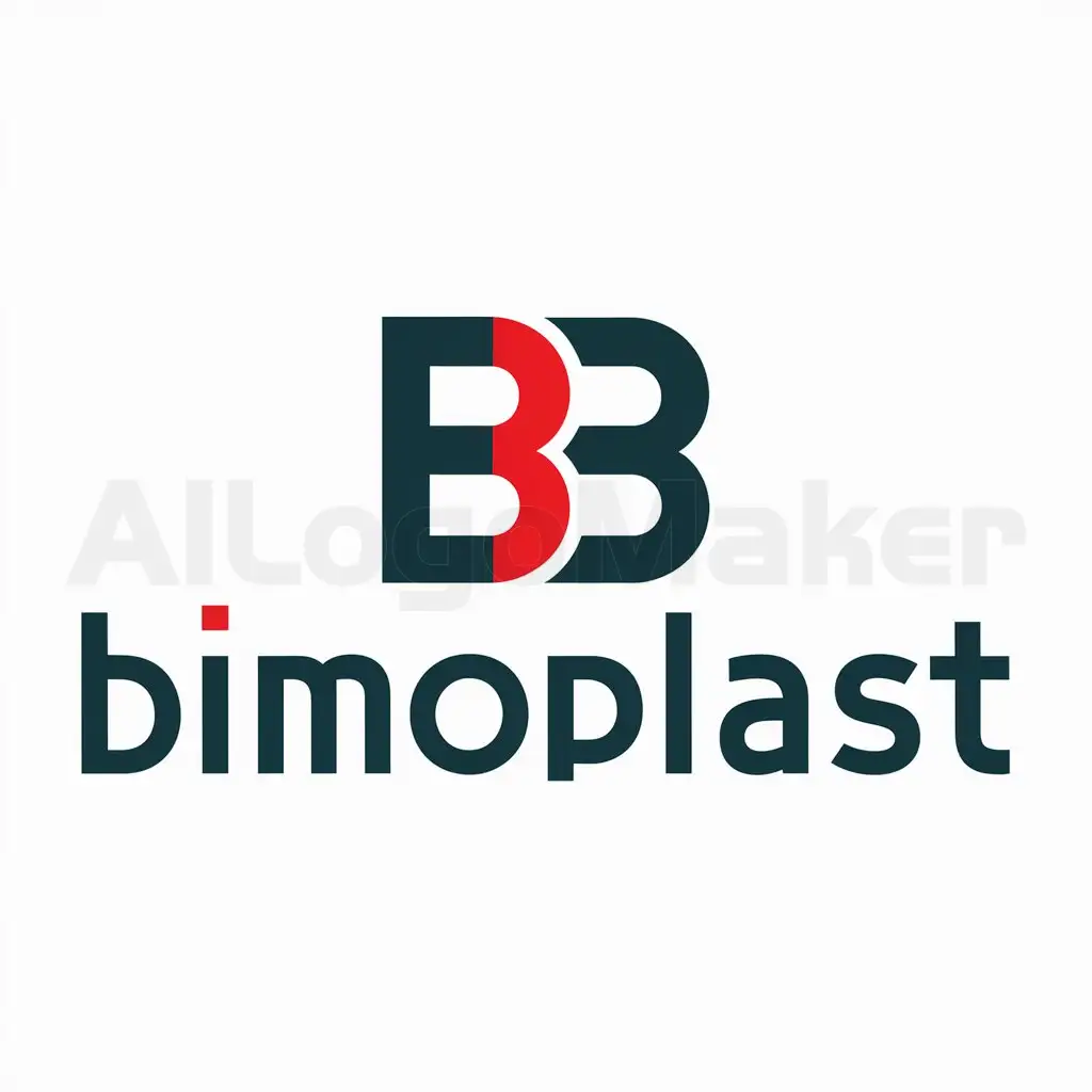 a logo design,with the text "BIMOPLAST", main symbol:BP in RED Colour,Moderate,be used in Manufacture industry,clear background