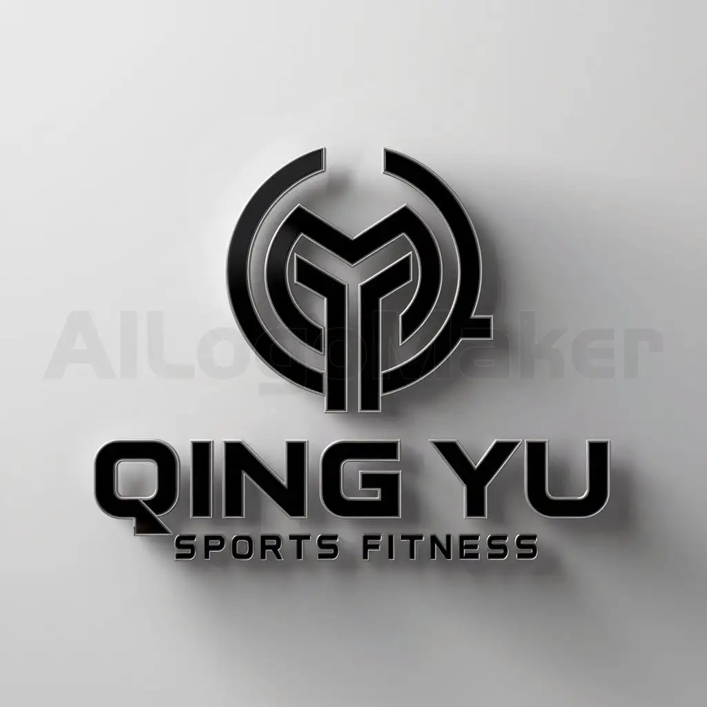 LOGO-Design-For-Qing-Yu-Bold-Text-with-Dynamic-Qing-Yu-Symbol-for-Sports-Fitness-Industry