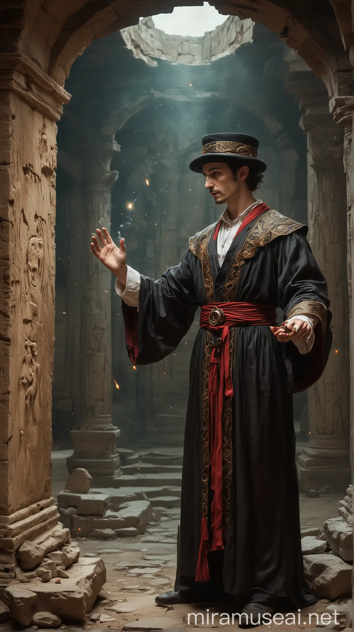 Ancient World Magician Performing Mystical Rituals