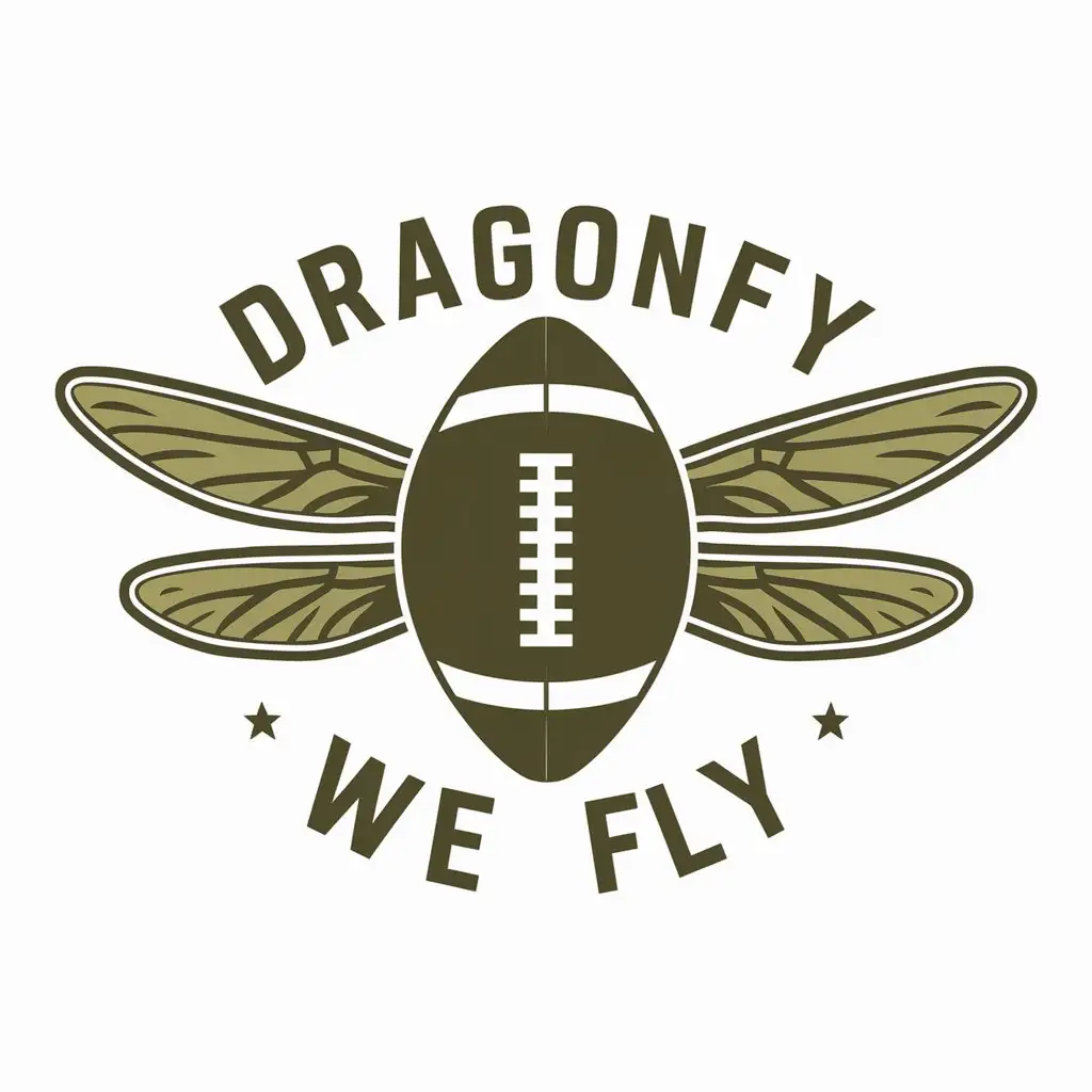 LOGO-Design-For-Dragonfly-We-Fly-Olive-Football-with-Dragonfly-Wings