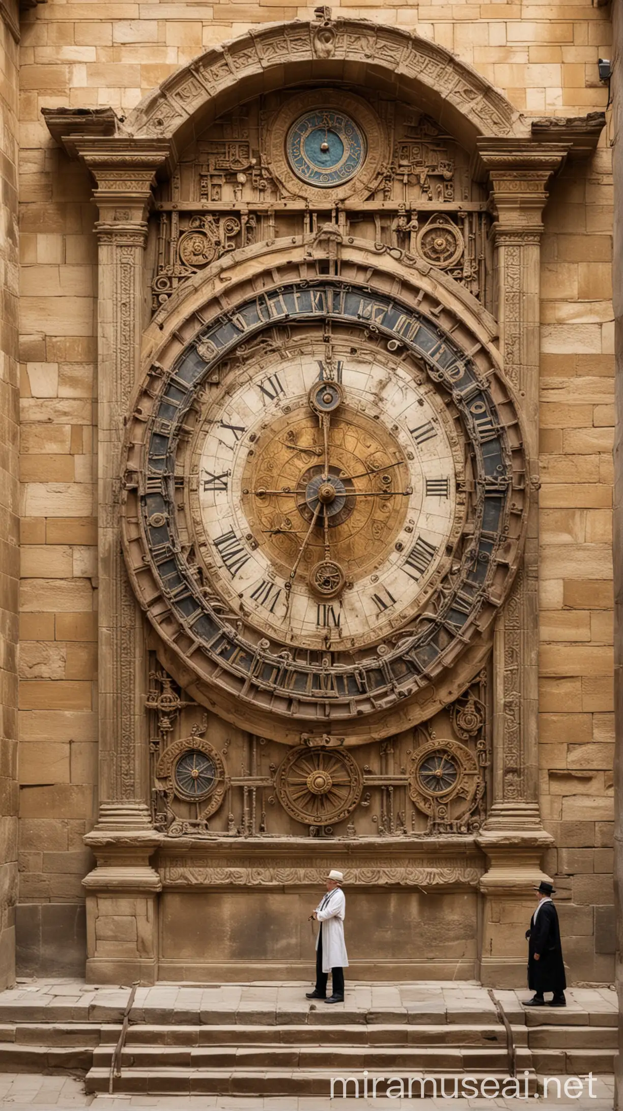 Big ancient clock between two Jews in ancient world 