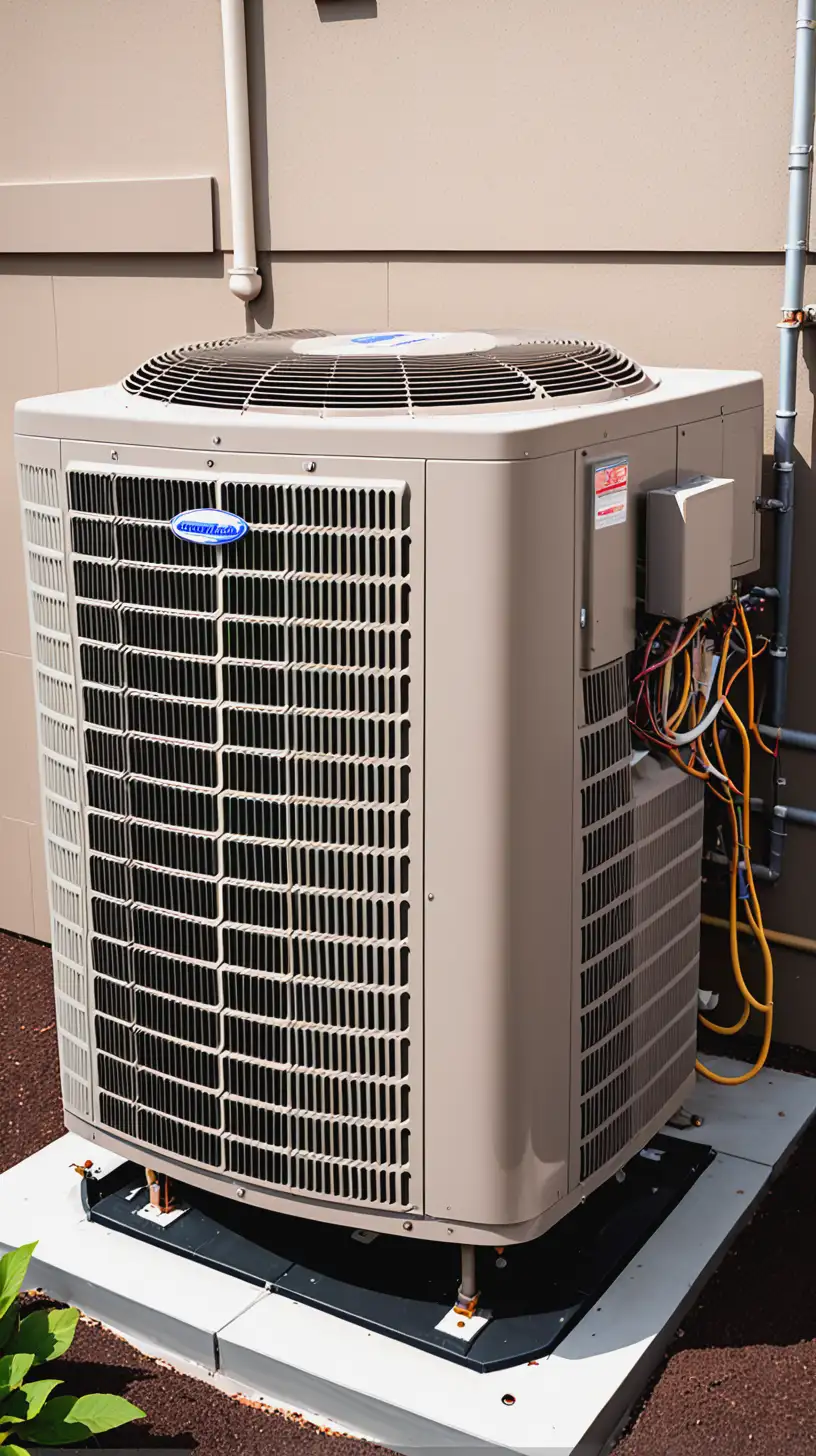 Professional Central Air Conditioning Service Technician Repairing HVAC System