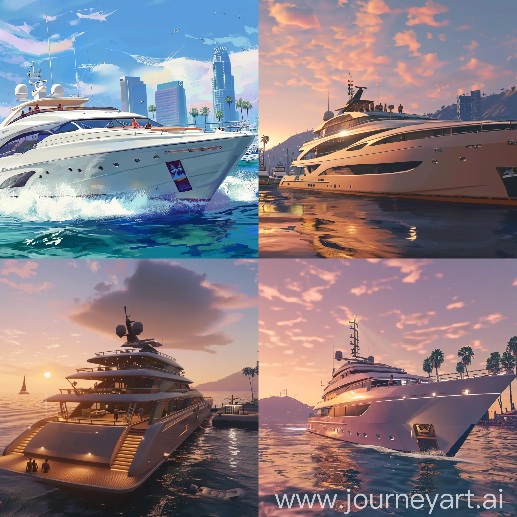 Luxury-Superyacht-Vacation-Scene-with-People-on-Deck