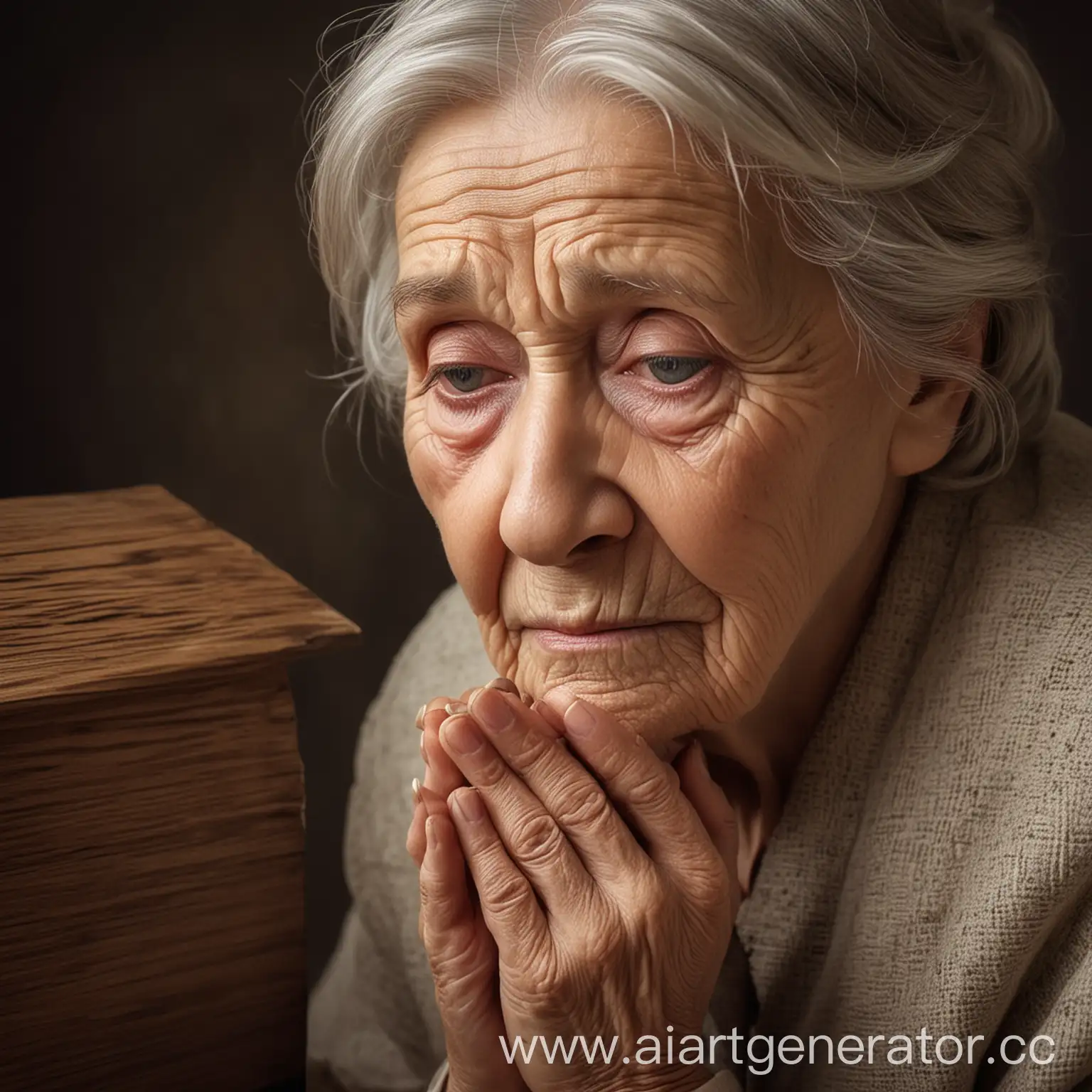 Kind-Grandmother-Praying-with-Devotion