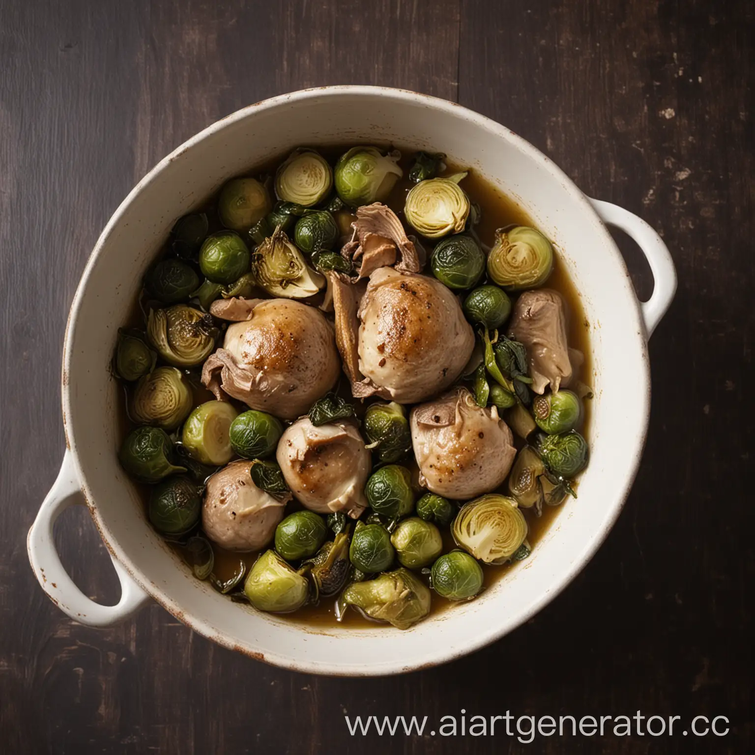 Creamy-Hare-Leg-with-Brussels-Sprouts-Savory-Recipe-Preparation