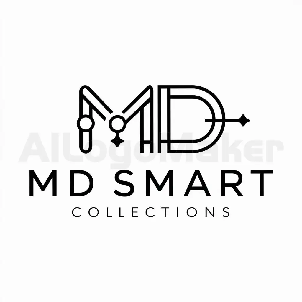 a logo design,with the text "MD SMART COLLECTIONS", main symbol:MD,complex,be used in Entertainment industry,clear background