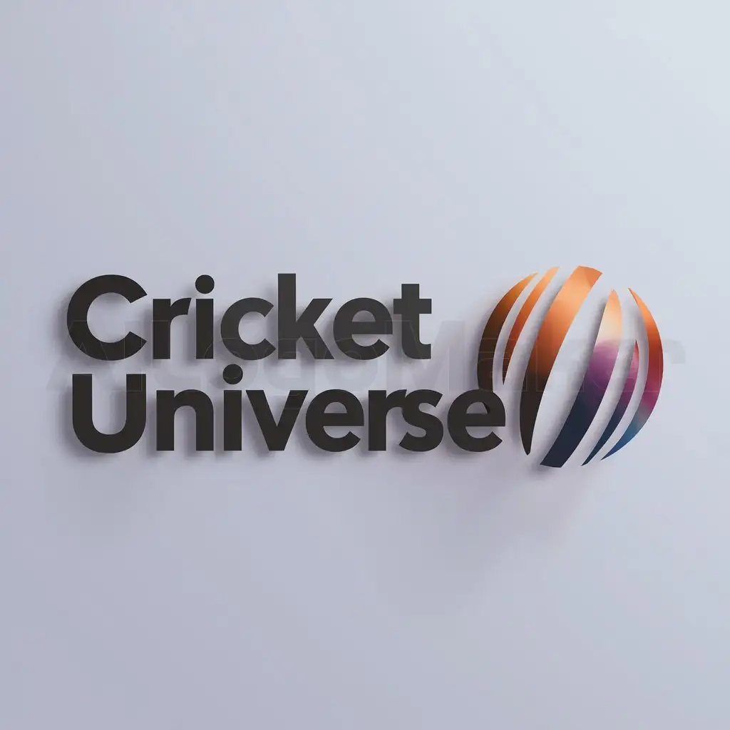 a logo design,with the text "CRICKET UNIVERSE", main symbol:CRICKET BALL,Moderate,clear background