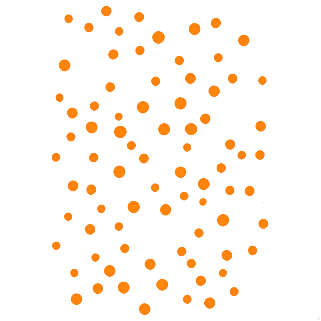 a banner of orange dots; abstract; vector image with computer graphics elements.