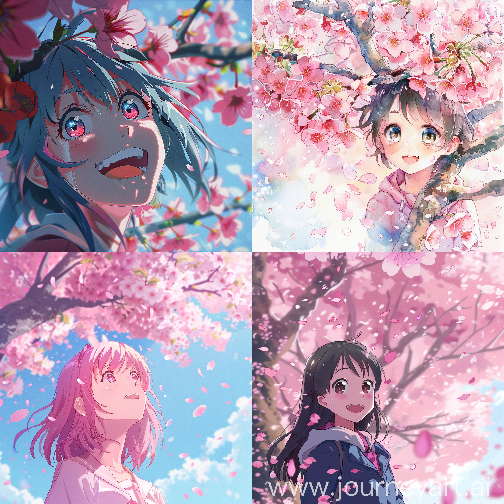 间桐樱，樱花树，微笑