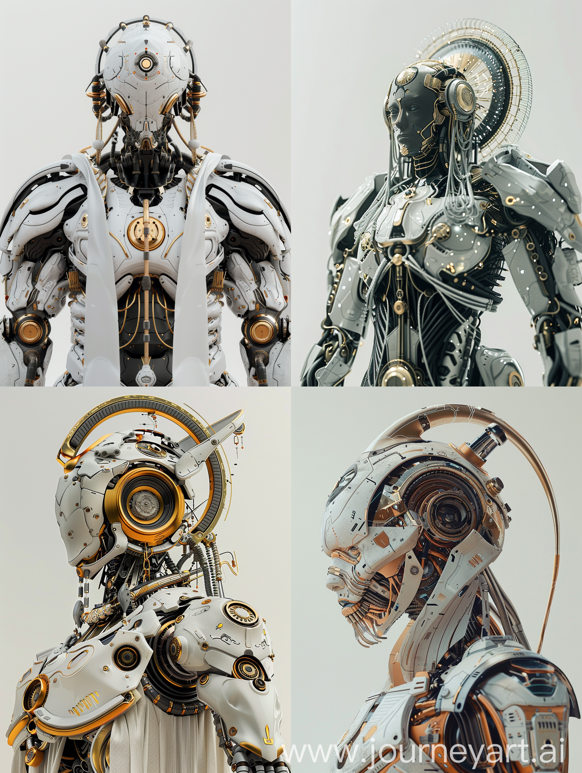 Super advanced robot from the future as an ancient god, beautifully detailed and intricate, octane rendering,