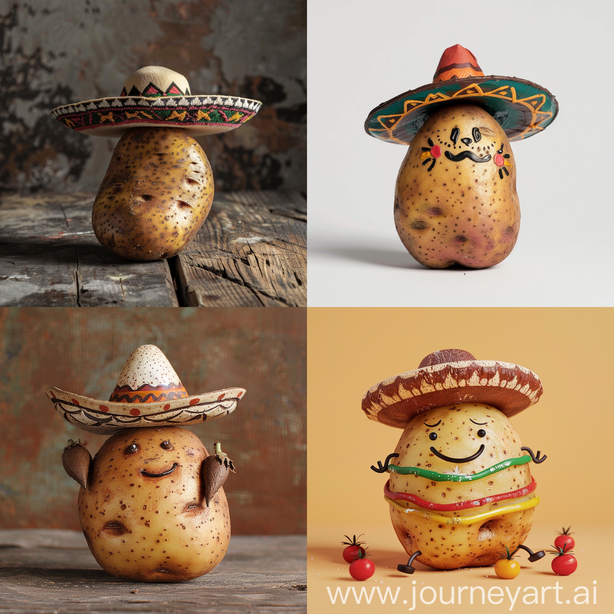 a potato with a sombrero