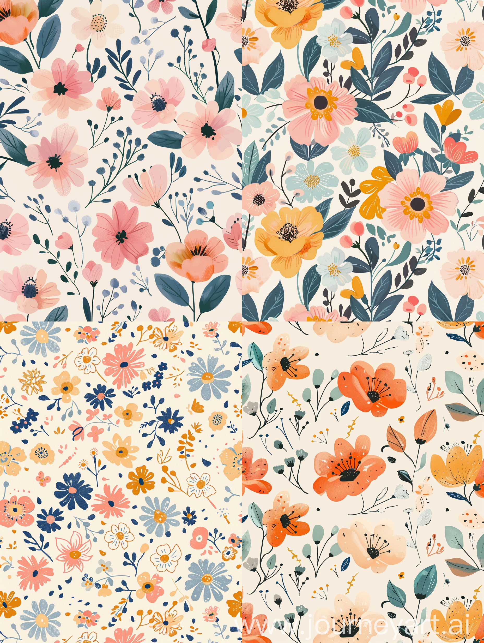 soft, floral seamless pattern for kids