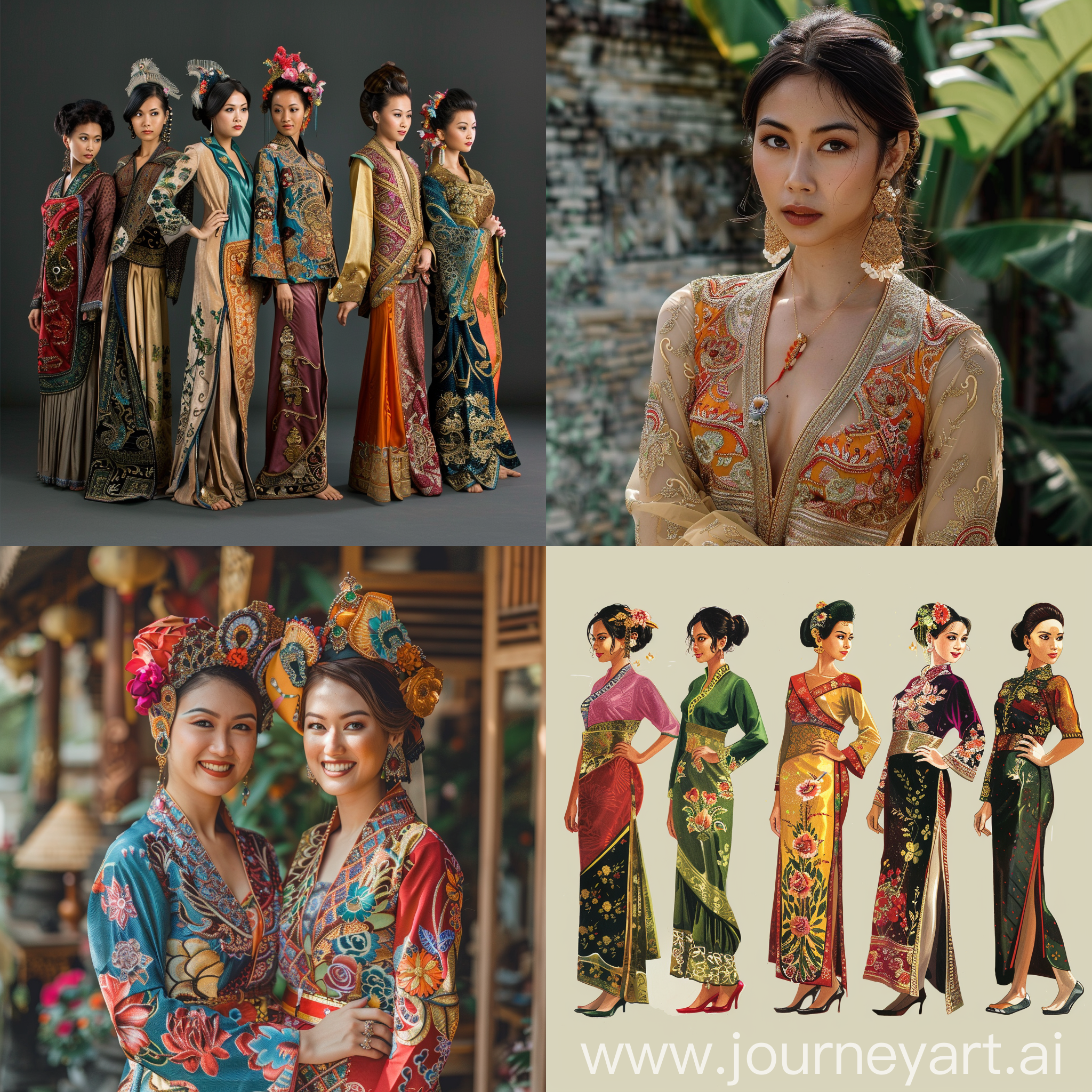 Asian women, Indonesian Balinese kebaya clothes