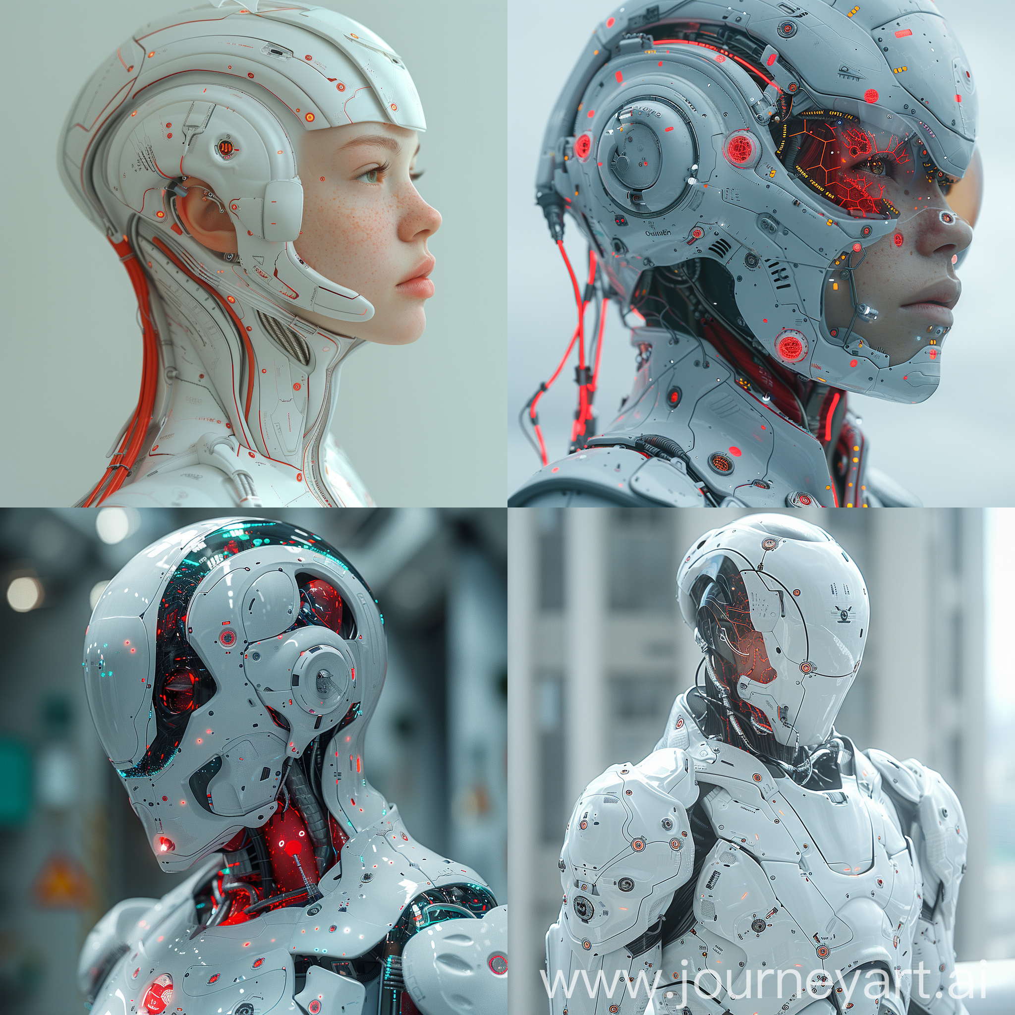 Ultramodern, futuristic human, Neural Interface, Enhanced Physiology, Augmented Reality Overlay, Implantable Medical Devices, Advanced Prosthetics, Designer Organs, Cellular Rejuvenation, Artificial Intelligence Companions, Environmental Adaptation, Brain-Computer Interfaces for Entertainment, octane render --stylize 1000