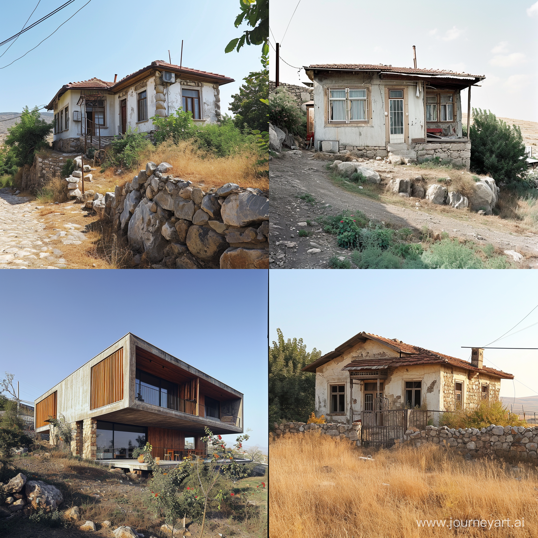 hafif eğimli arazide göbeklitepe türk evi