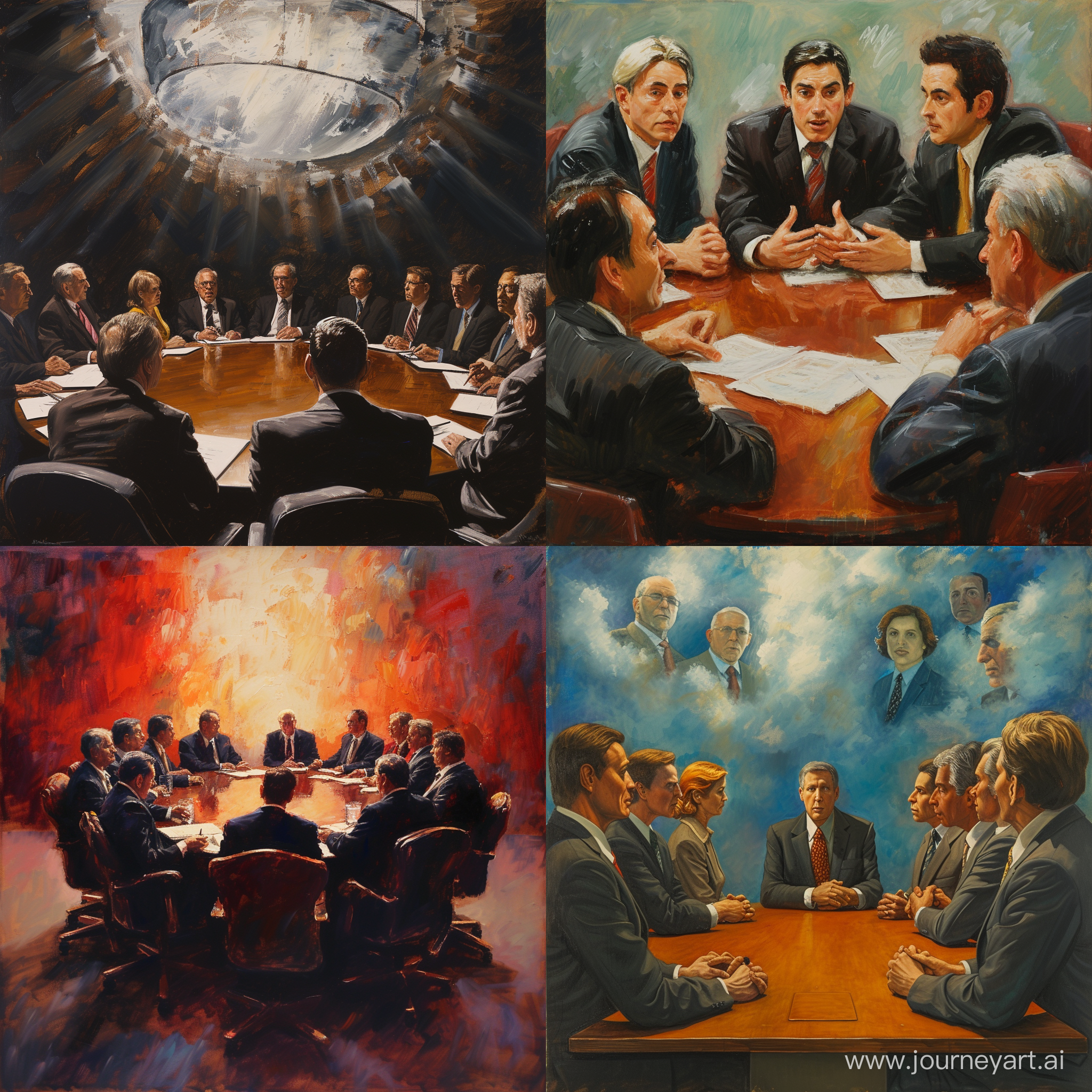 an oil painting of corporate governance