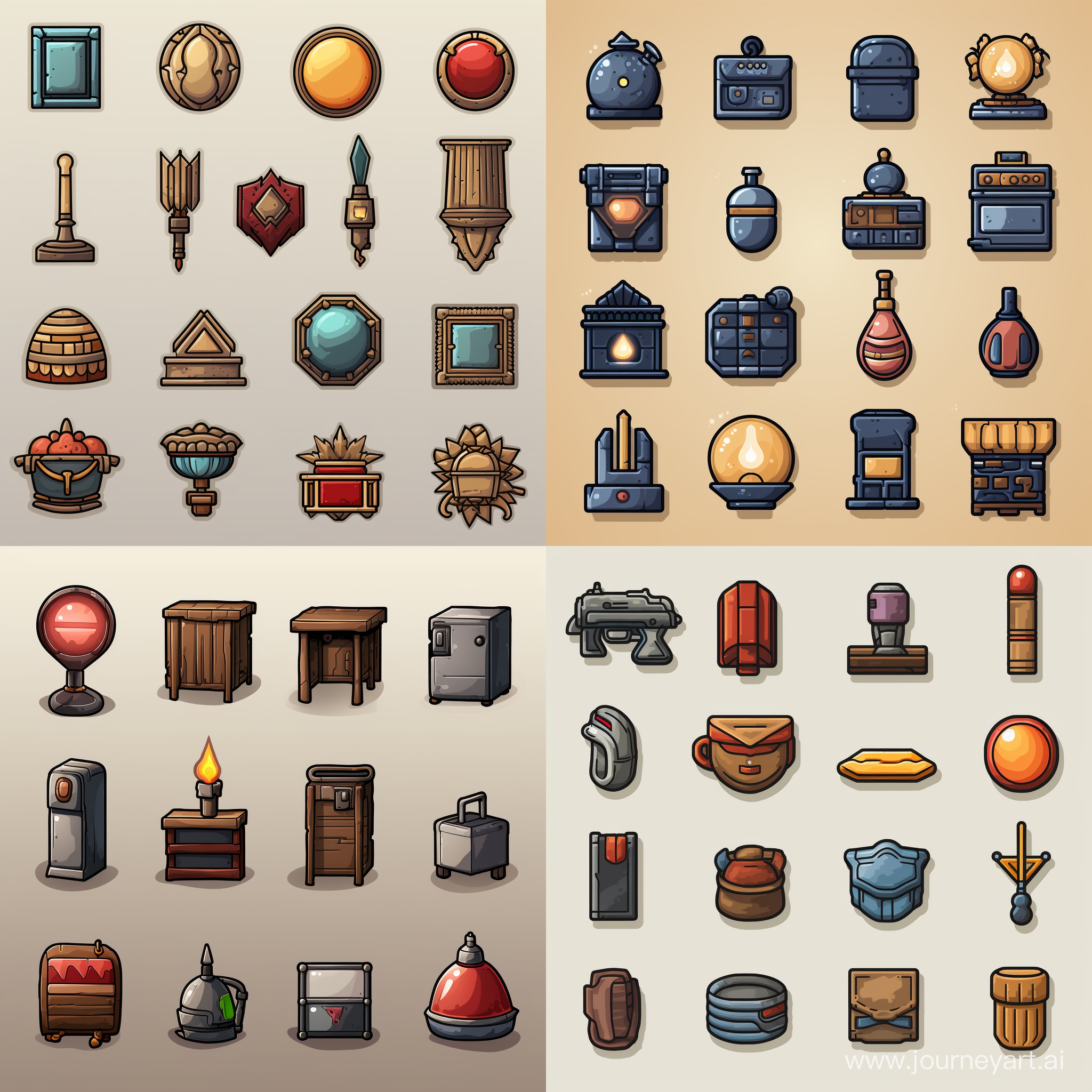 item icons, power, pixel style