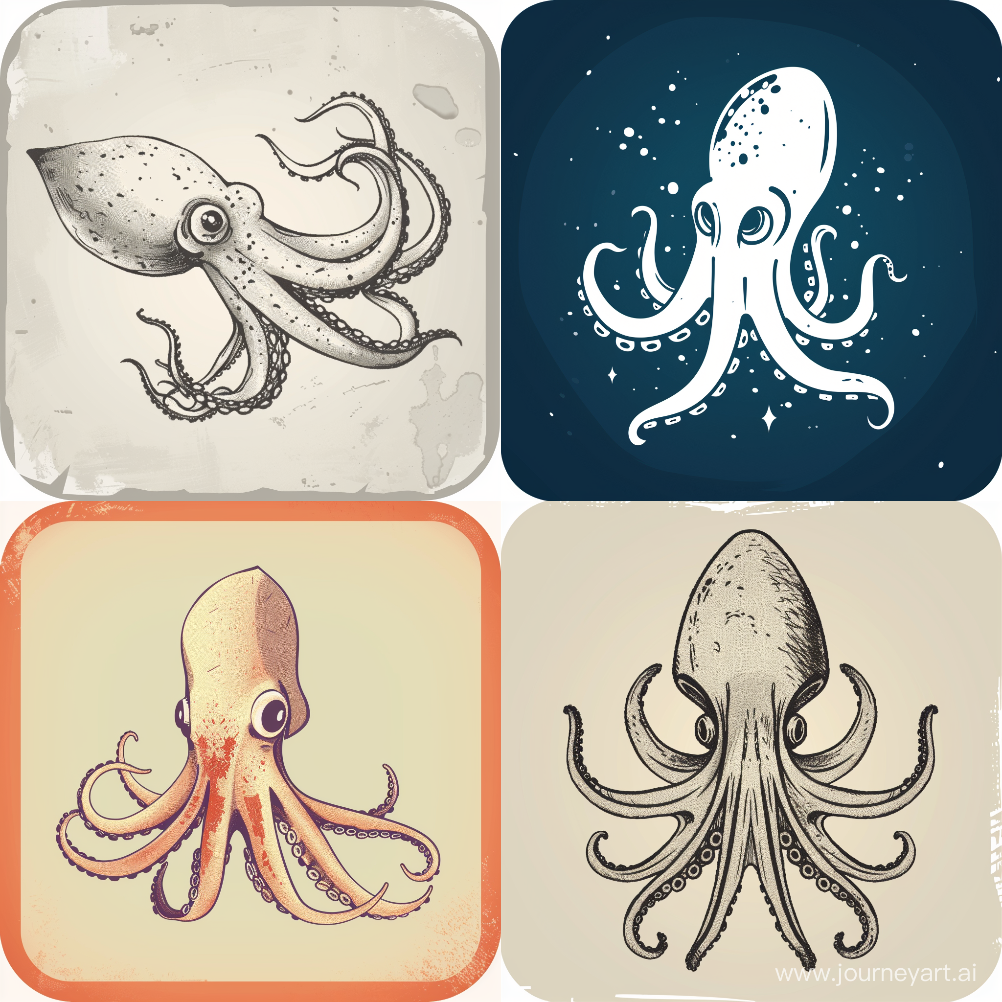app logo as a drawn squid
