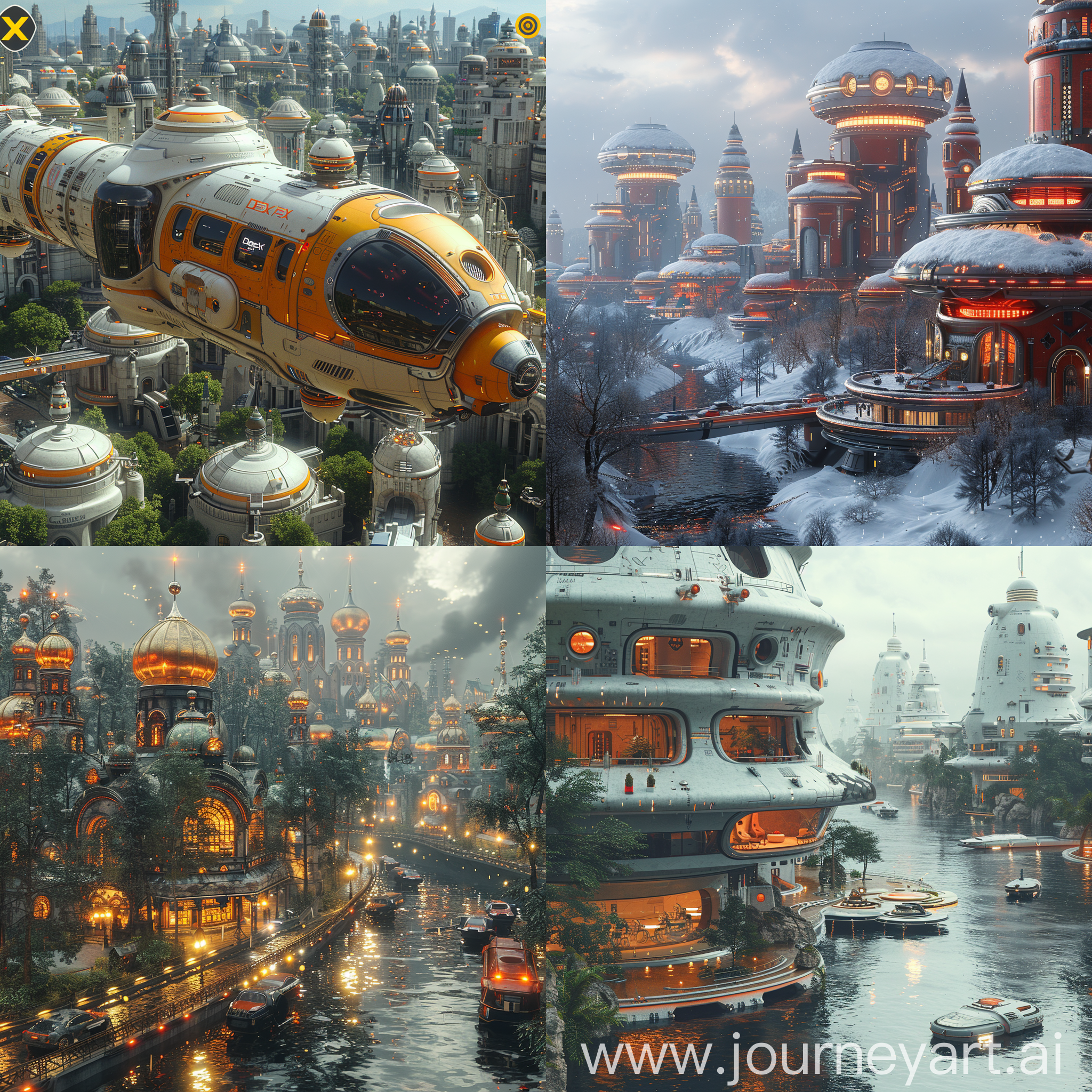 Futuristic Moscow, Deus EX, far future, utopia, octane render --stylize 1000