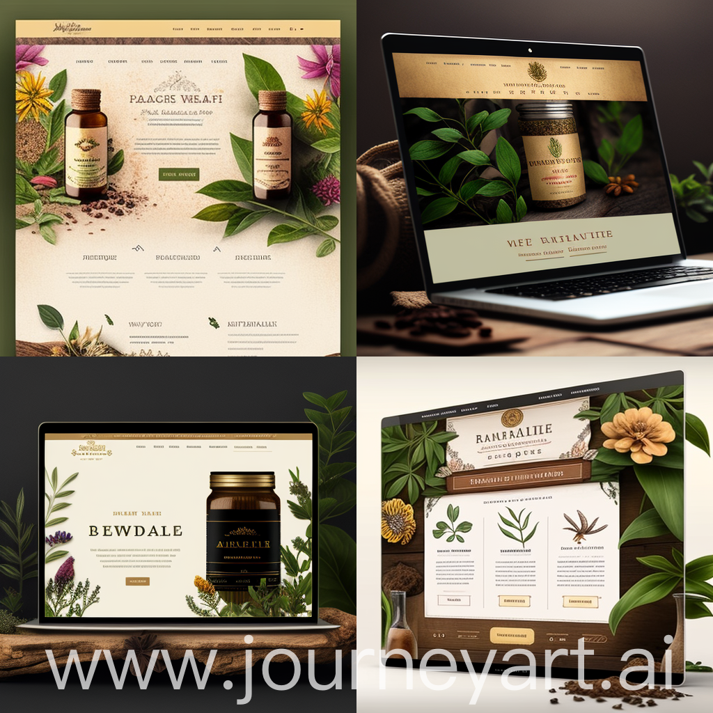 beautiful ecommerce website for ayurvedic herbal medicines --v 4 --stylize 500