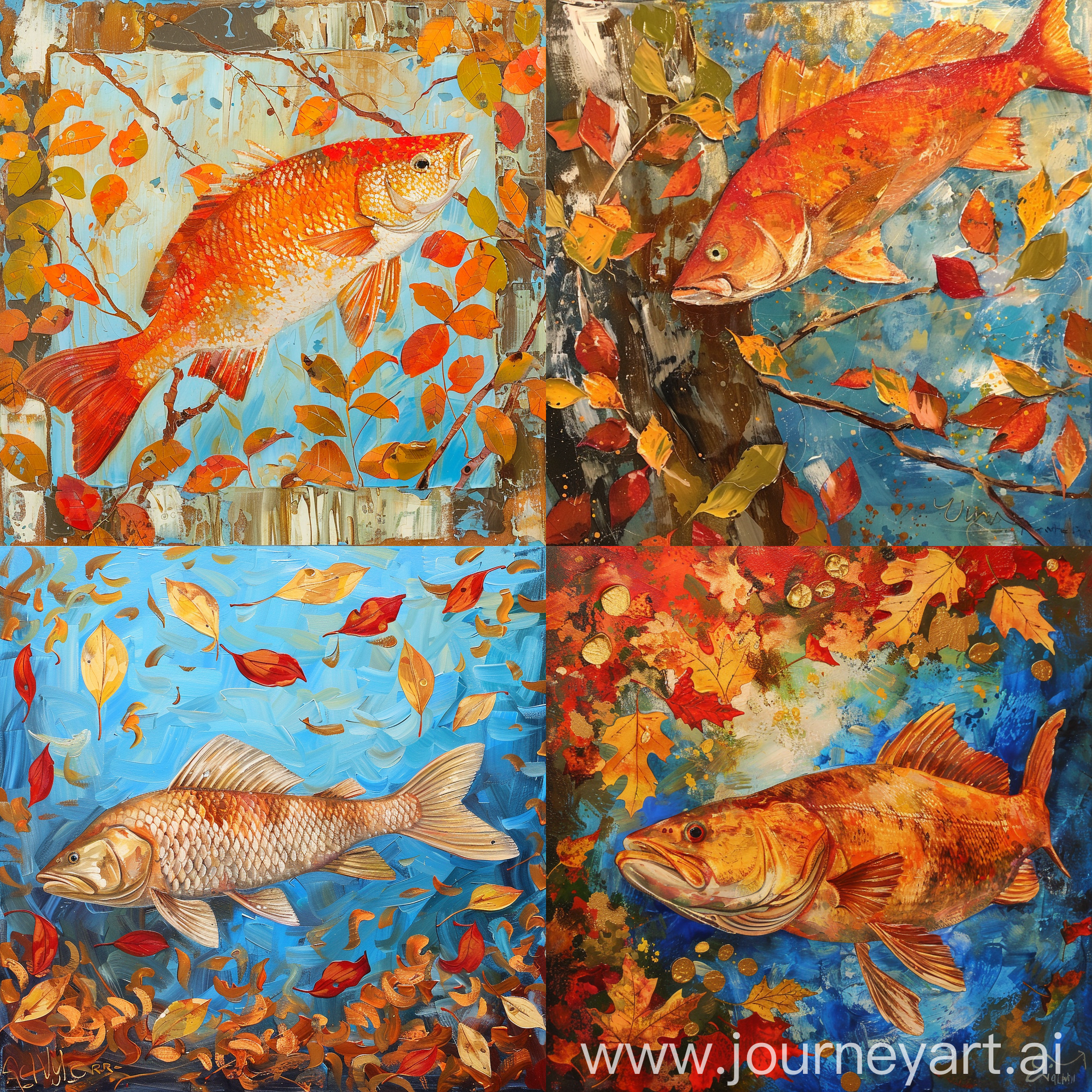 gallery  with fall leaves in redfish