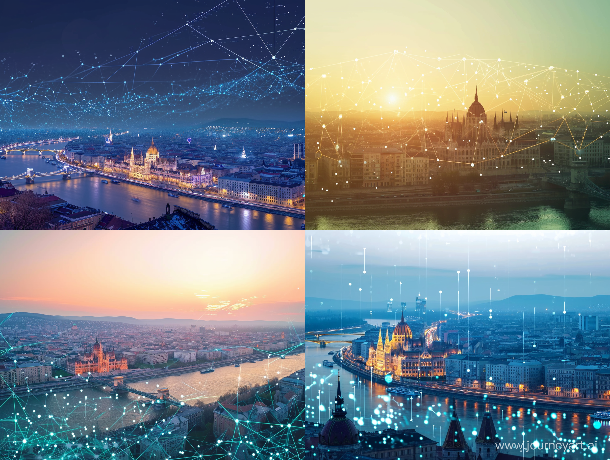 visualize a machine learning algorithm across the skyline of budapest