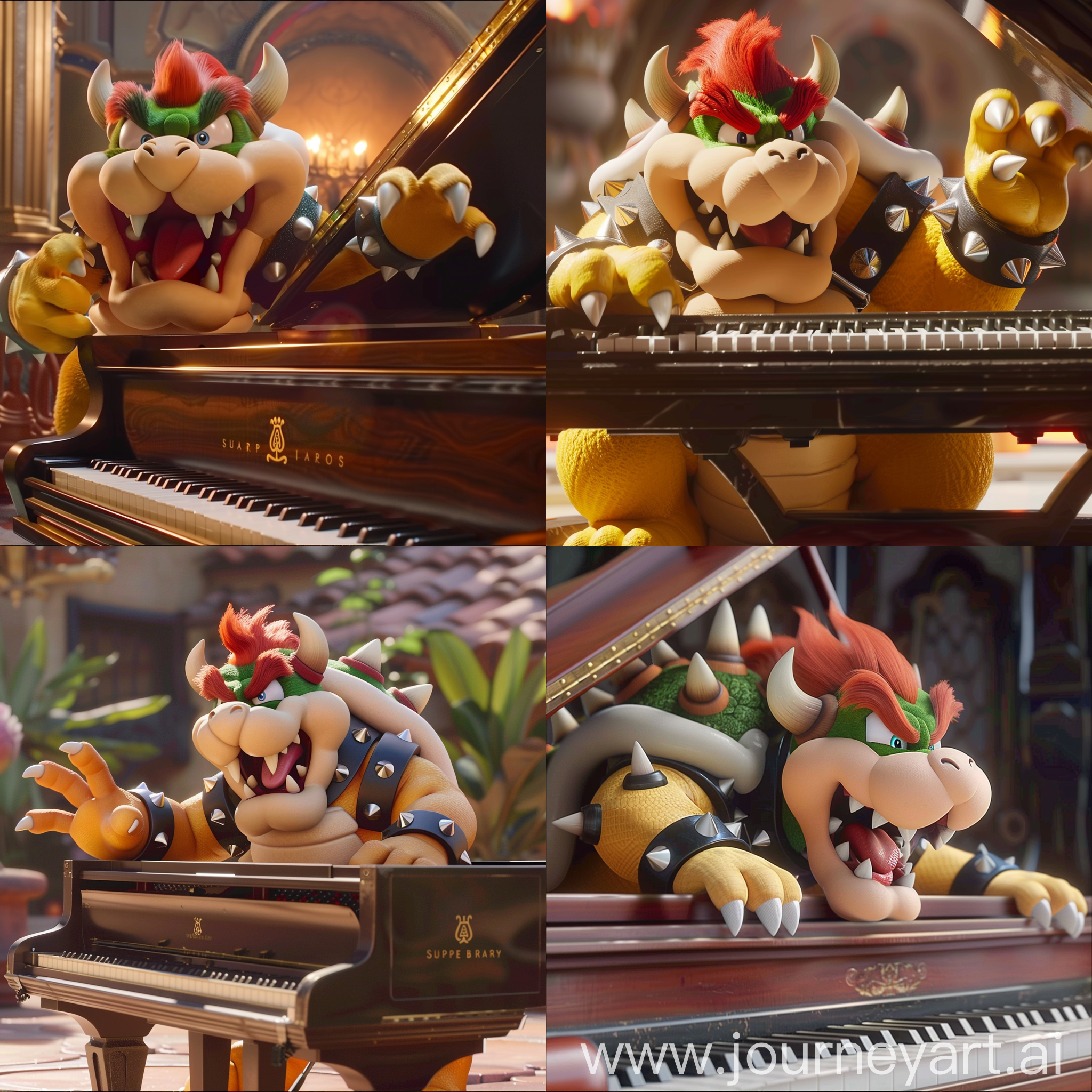 Bowser Play a Grand Piano And Sings Peaches,In Super Mario Bros. Movie,