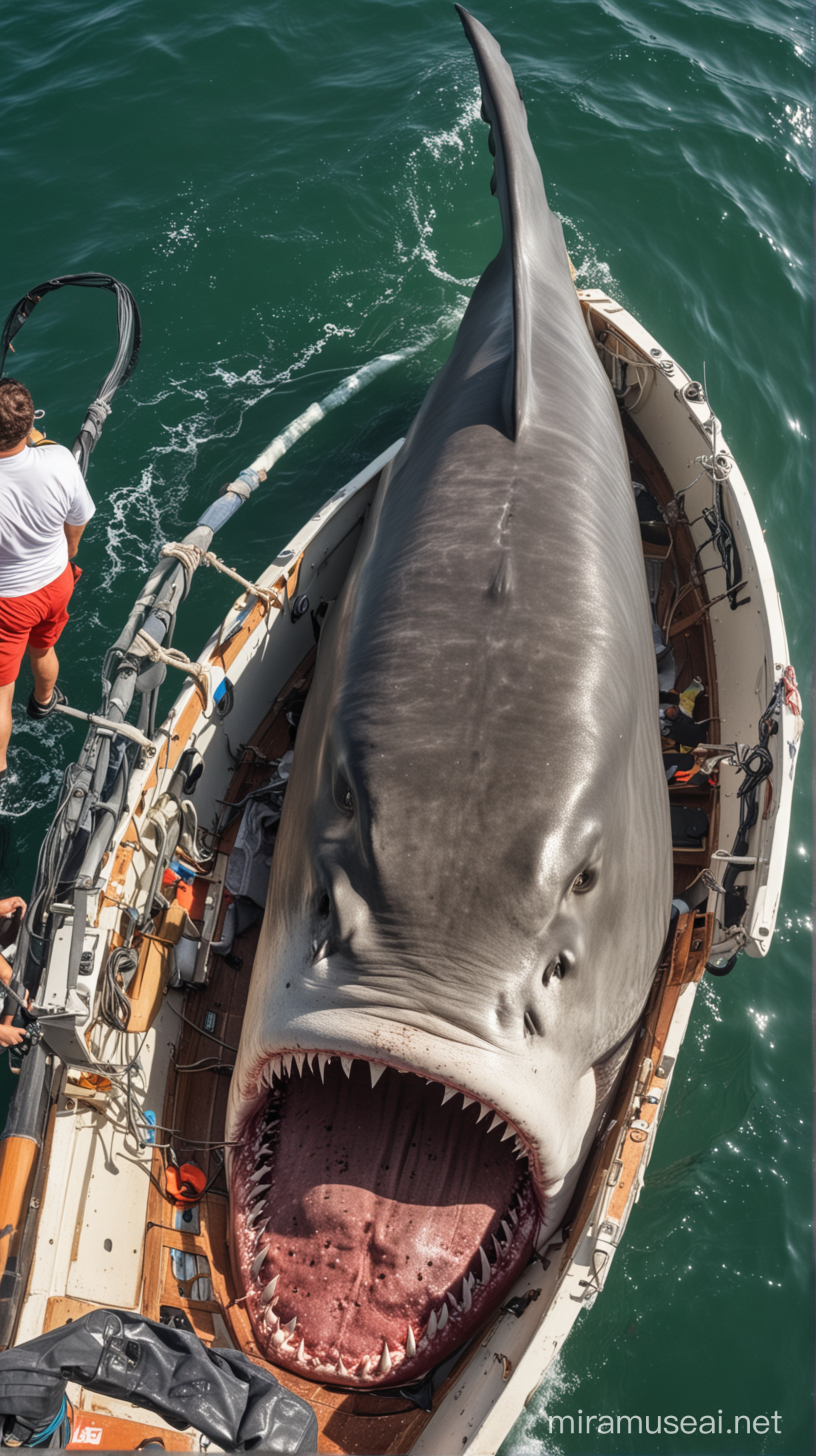 Unexpected Encounter Shark in Boat