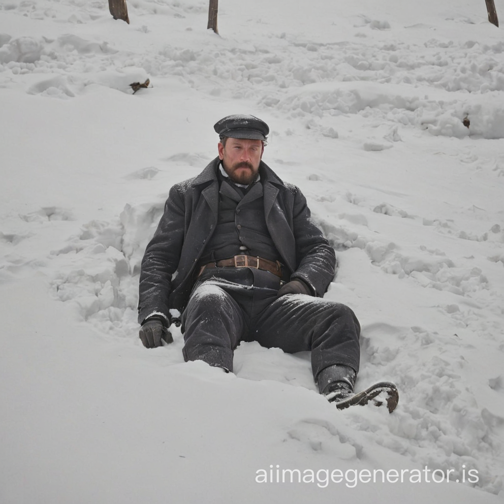 great blizzard of 1888, dead man in snow, killed by police
