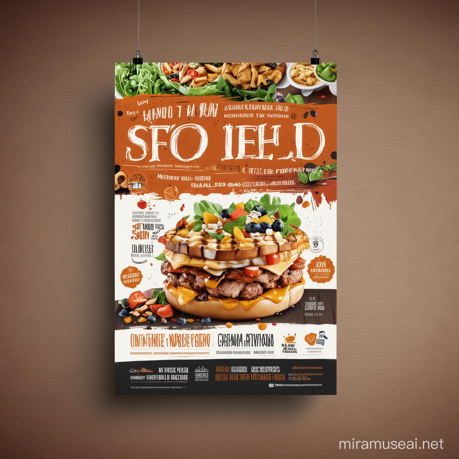Vibrant Food Field Advertising Poster for Social Media and Graphic Design Work Services